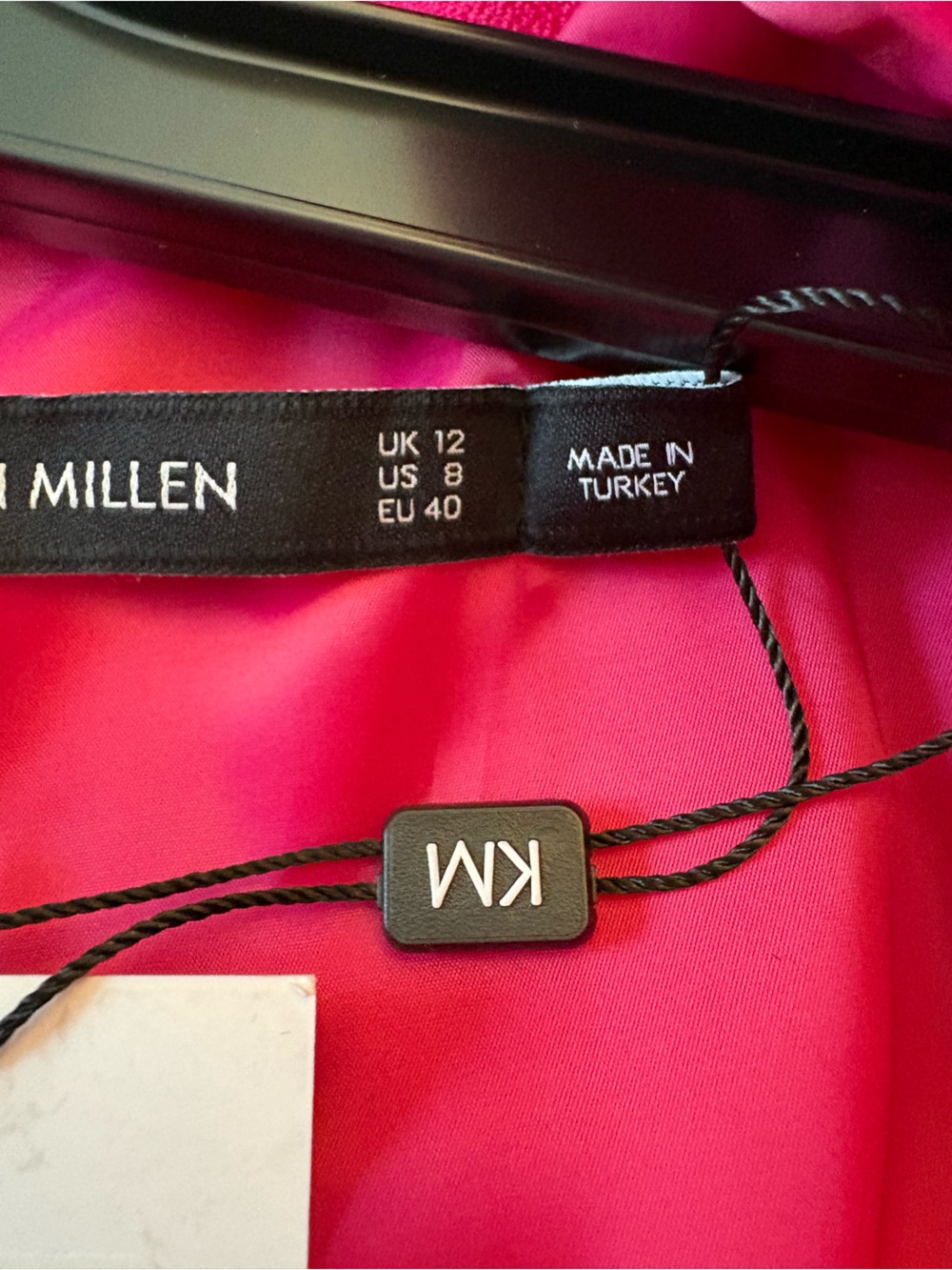 Karen Millen Forever Belted Midi Pencil Dress Magenta Pink NWT US 8 UK 12 - Picture 3 of 9